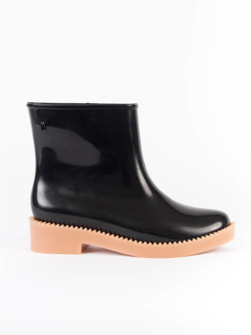Melissa Rain Drop Black Gloss Rain Boots Waterproof Lug Sole Coturno Platform - Picture 2 of 15